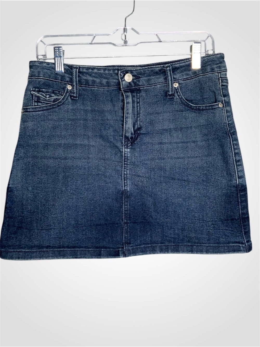 BBJ Los Angeles Dark Indigo Denim Mini Skirt - Classic A-Line - Small
